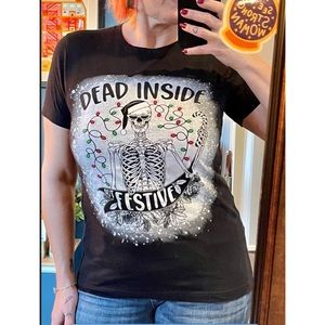 Dead Inside But Festive Christmas Graphic Tee